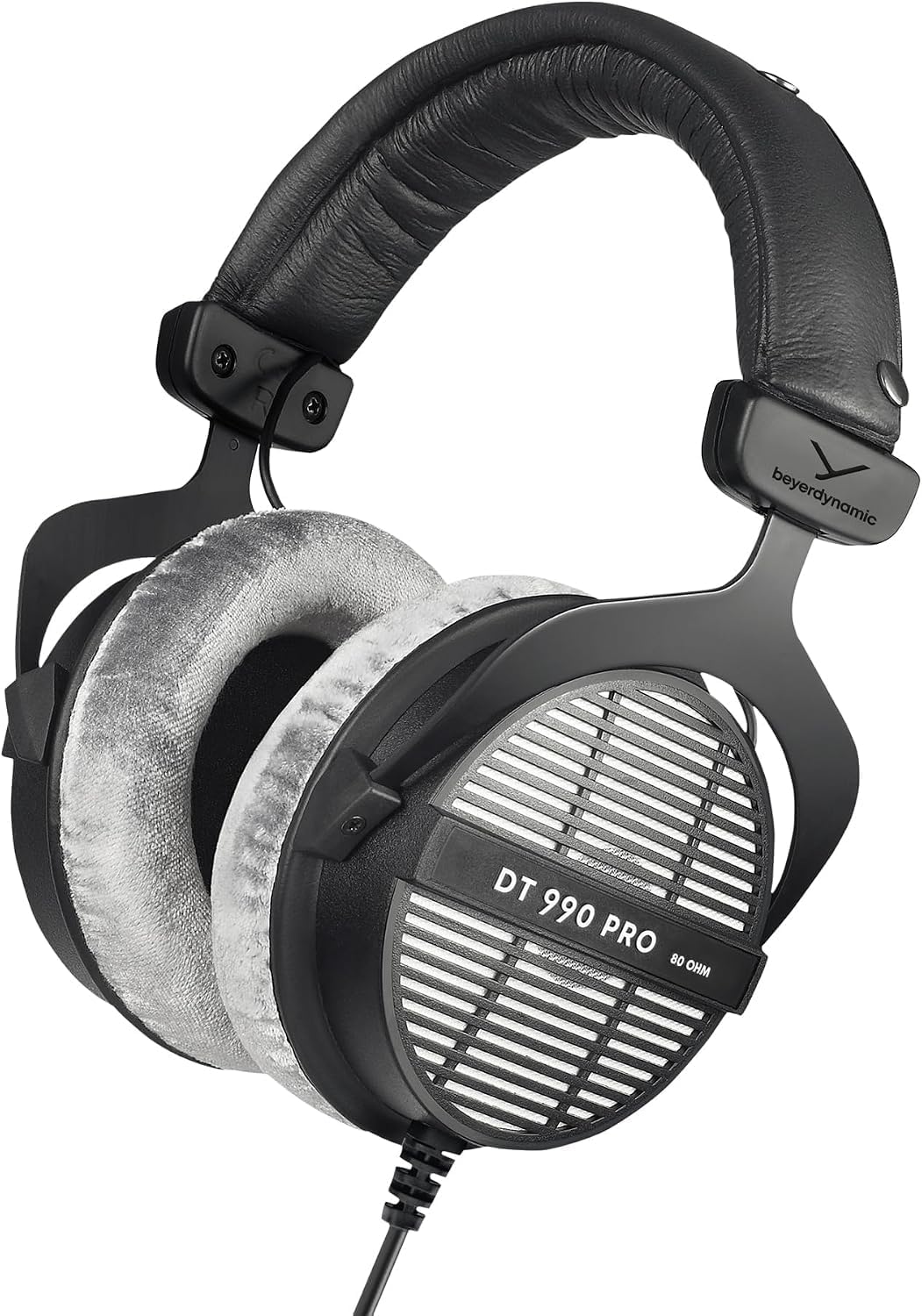 beyerdynamic DT 990 PRO Over-Ear Studio Monitor Headphones - Open-Back Stereo Construction, Wired (80 Ohm, Grey) (Renewed)