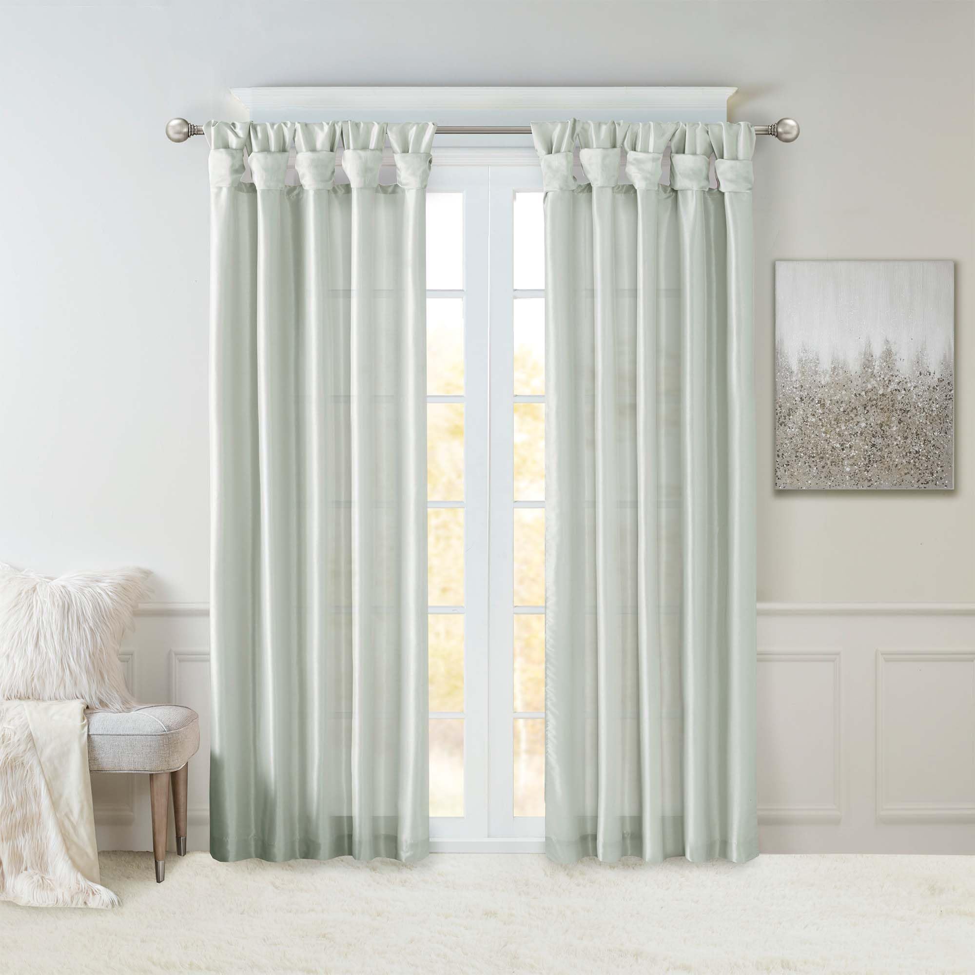 Madison Park Emilia Verdunkelungsvorhänge, Kunstseide, Fenster Paneel 50" x 95" Dusty Aqua