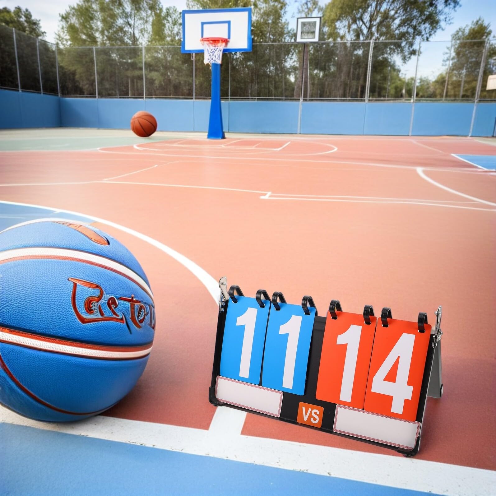 Tragbare Sportanzeigetafel Flip Scoreboard für Volleyball Basketball Tischtennis Badminton mit Robustem Stahlblech und Beschreibbaren Teamnamen Leicht und Sichtbar für Indoor