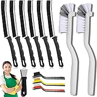 Vista 6 de Cepillo de limpieza de hendiduras, cepillo de limpieza de huecos de baño, cepillo de cerdas duras para limpieza, cepillo de huecos multifuncional