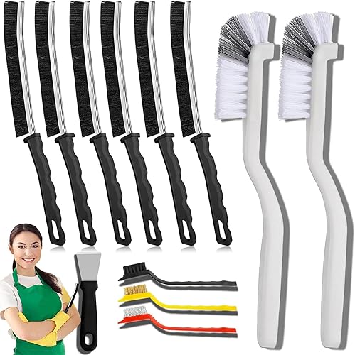 Miniatura 6 de Cepillo de limpieza de hendiduras, cepillo de limpieza de huecos de baño, cepillo de cerdas duras para limpieza, cepillo de huecos multifuncional,