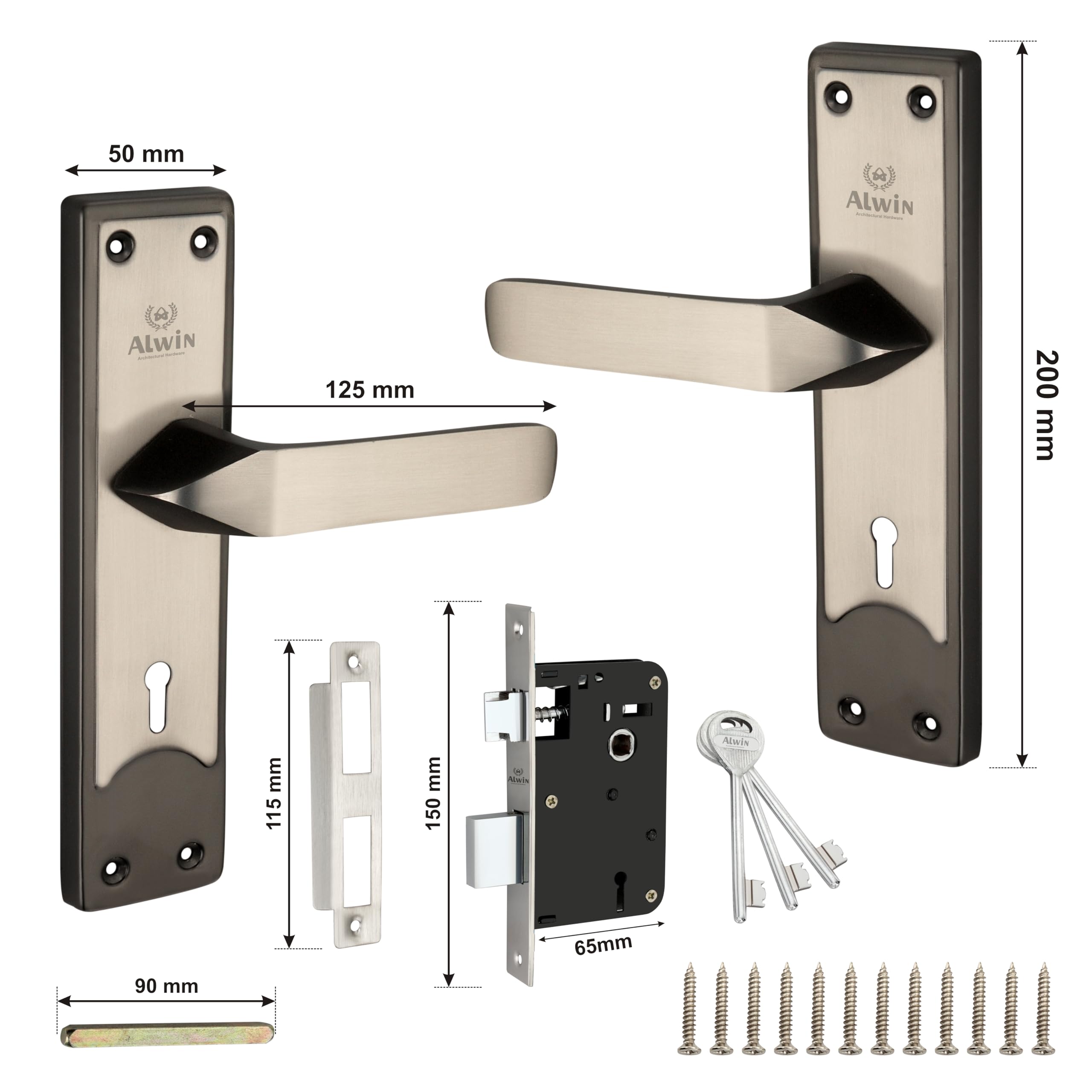 Alwin Stinger Mortise Lockset - 6 Lever, 3 Keys -5