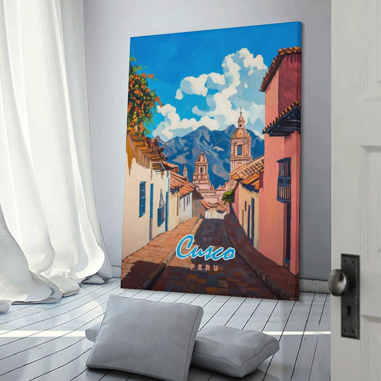 Junmoney Cusco, Peru Painting Home Decor Wall Art, 12x18inch(30x45cm), for Lounge, Bedroom Or Personal Spaces, Gift Idea for Housewarming And Birthdays