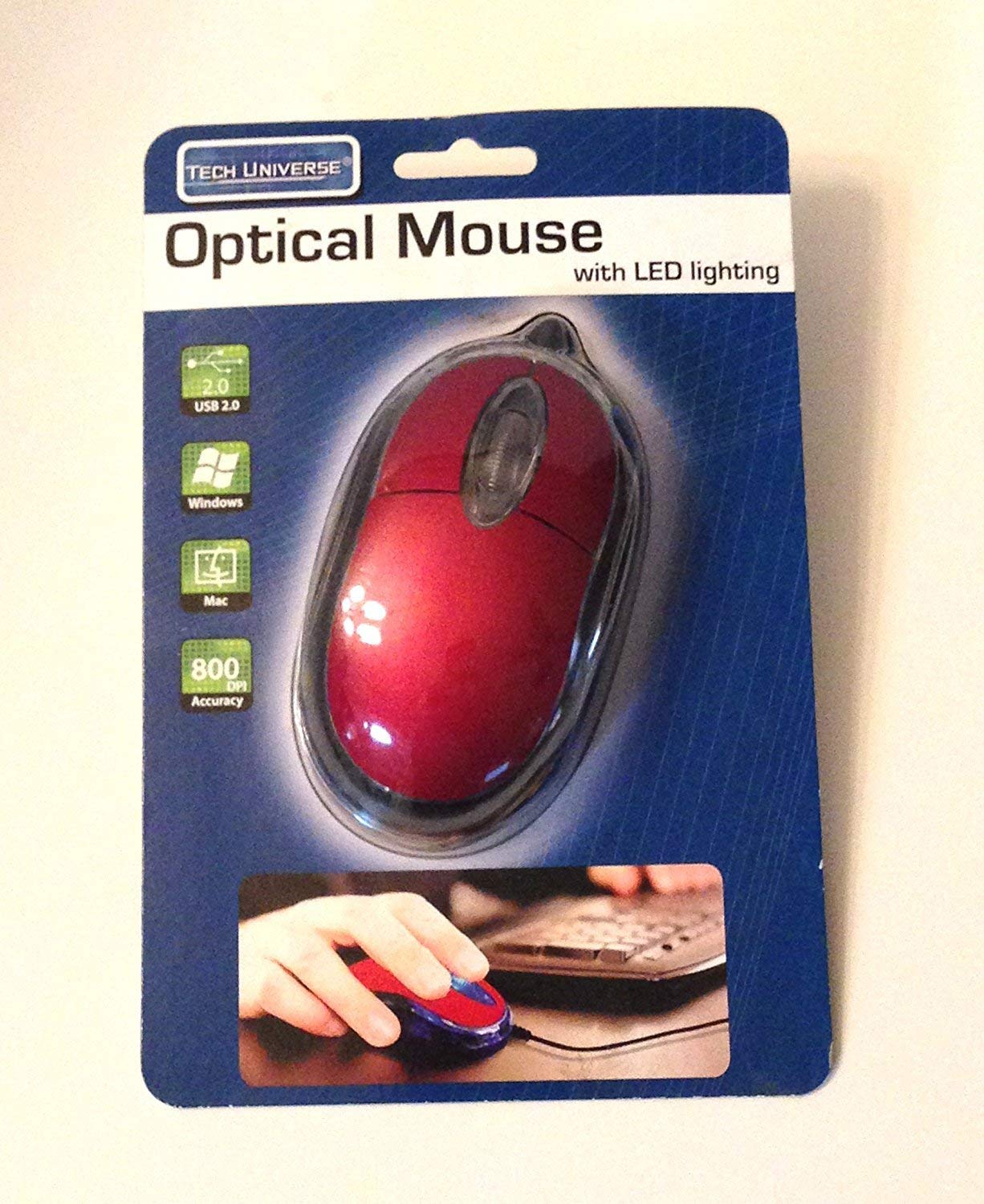 Computer Mouse with LED Lighting USB 2 0 Windows Mac 800 DPI Accuracy