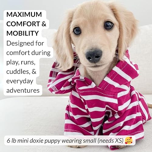 Miniatura 3 de DJANGO Sudadera con capucha para perro y suéter súper suave y elástico con cintura elástica y portal de correa (S, Boysenberry)