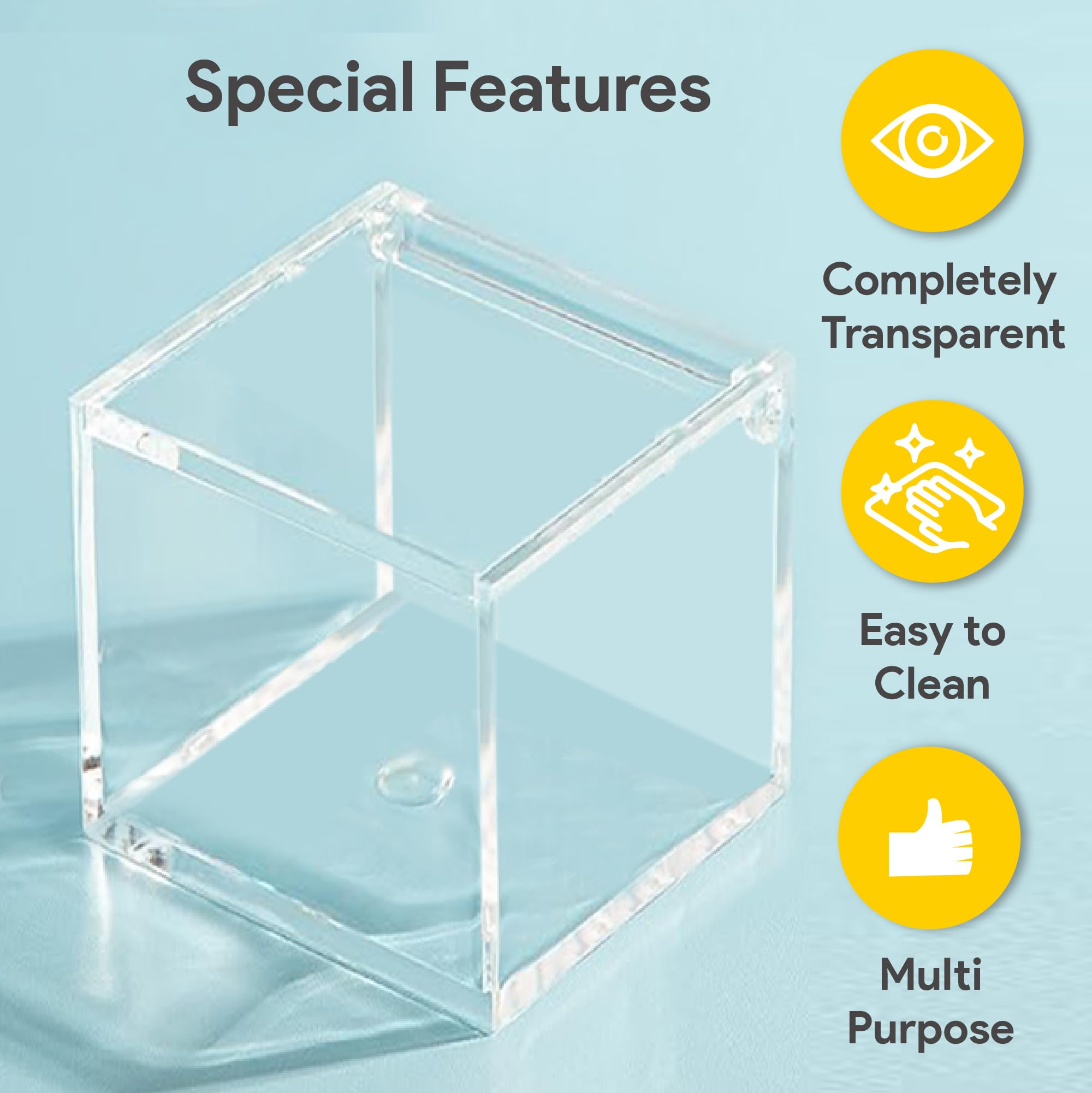 Amazon.com: Hammont Clear Acrylic Box with Hinged Lid – Small
