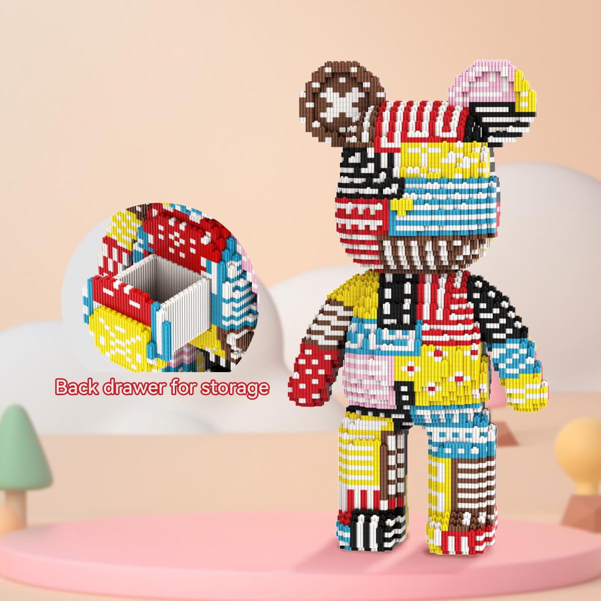 DAHONPA Color Blocking Patterns Bear Micro Building Blocks Set (5350 PCS) - Image 4