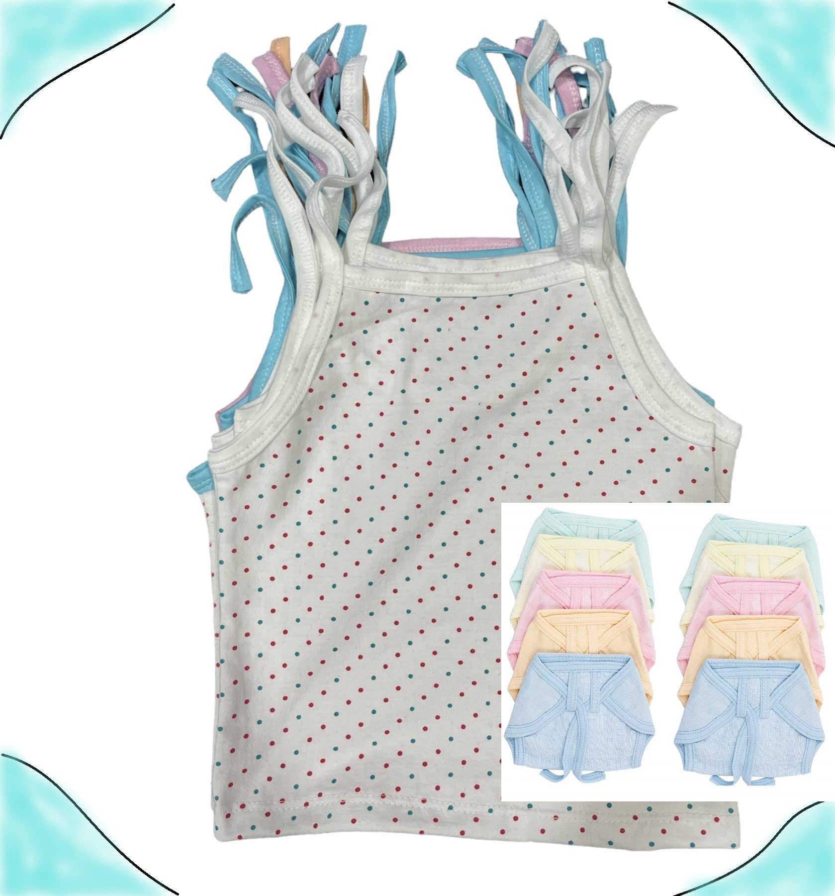 TEDDYIFY New Born Baby Super Soft Jhabla Nappy Combo, Reusable, Washable combo, langot + Jhabla (Pack of 6 & 12) (jhabla + Hosiery Cotton langot, Pack of 6)-image-9
