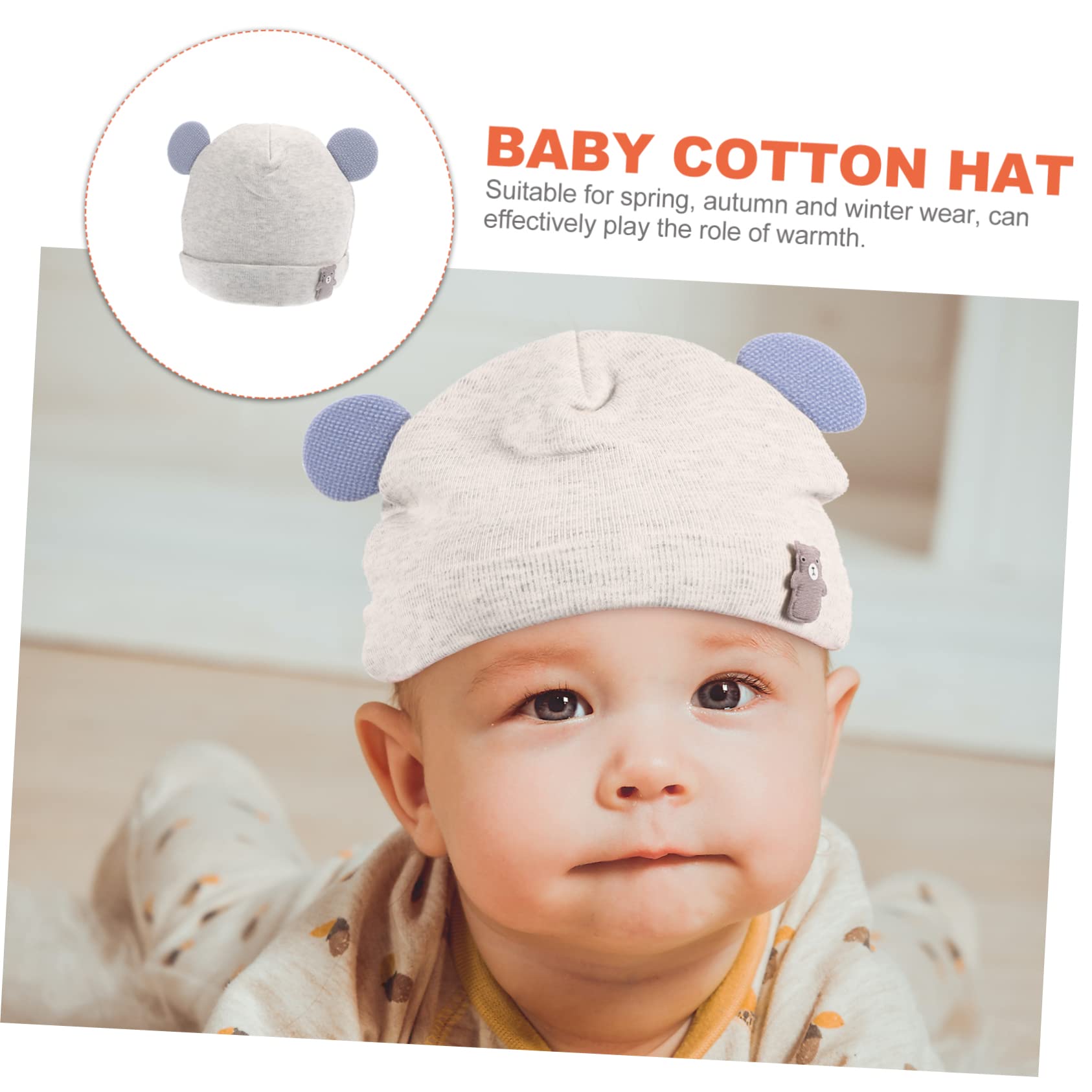 SHERCHPRY 5 Pezzi Infantili per Berretto Cappello Ragazze Neonata Copricapo Caldo Unisex Simpatico Orso Ragazzi Accessorio Bambino Dorme Copricapo di Cotone Orecchio Adorabile