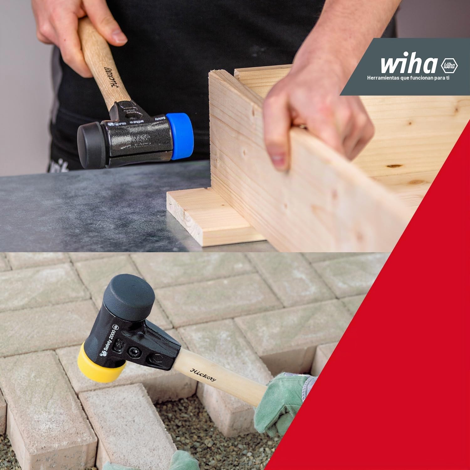 Wiha - Juego de martillos de cara blanda Safety