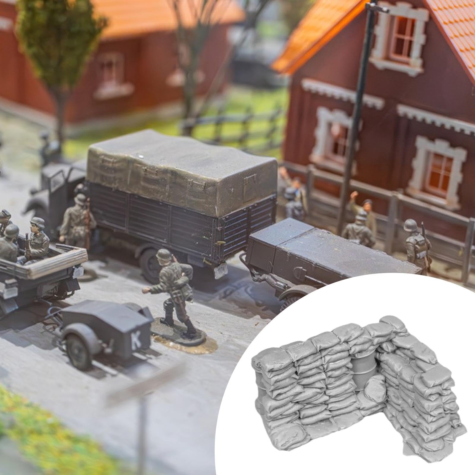 F Fityle Modello di Parete di Sacchi di Sabbia in 1:35, Collezione di Accessori per Scene Fai da Te, Layout, Decorazione, Diorama, Set di Sacchi di