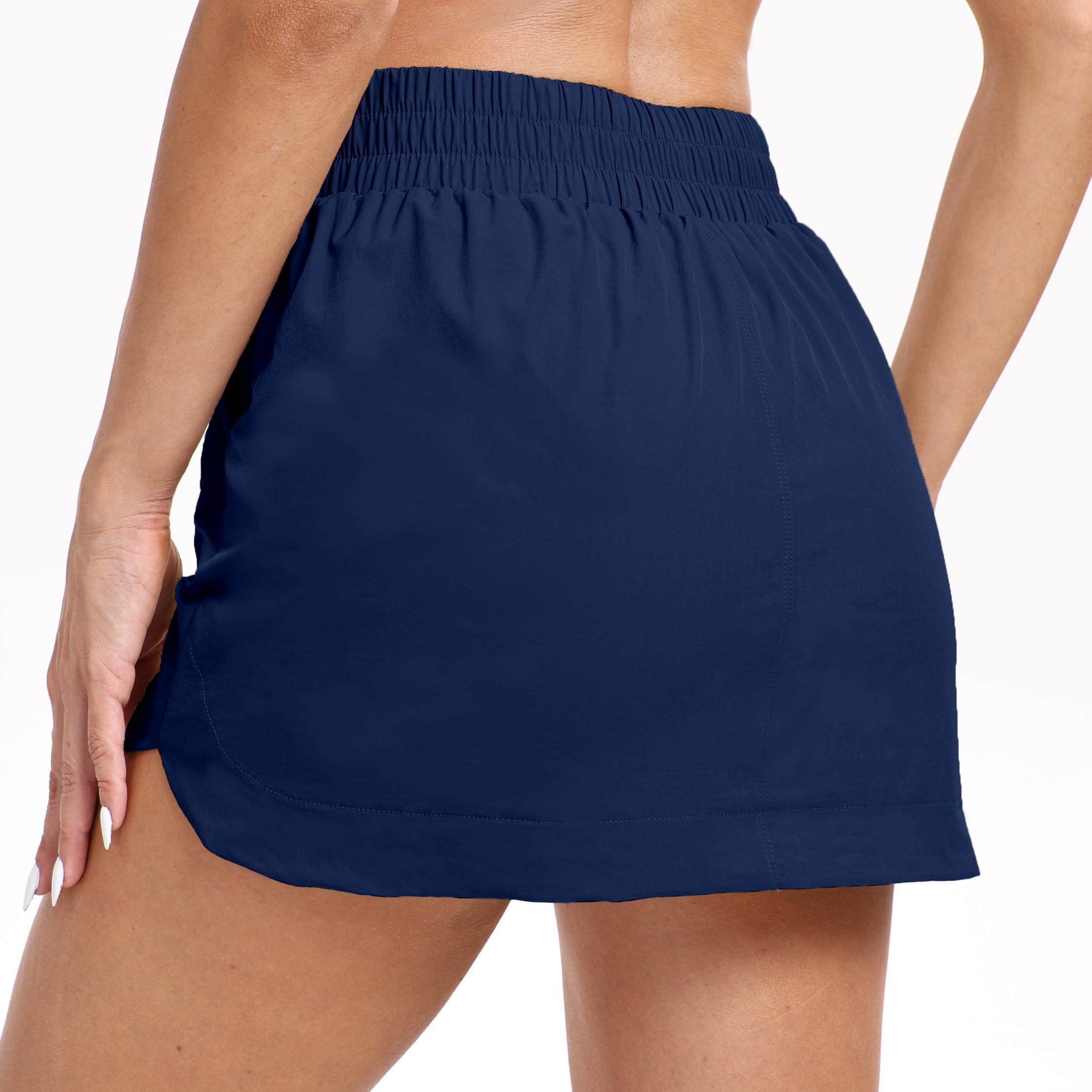Timuspo Damska spódnica tenisowa wysoka talia rozcięcie oddychająca Skort sportowa spódnica elastyczny ściągacz lekka spódnica golfowa w kształcie litery A ze spodniami wewnętrznymi i 3