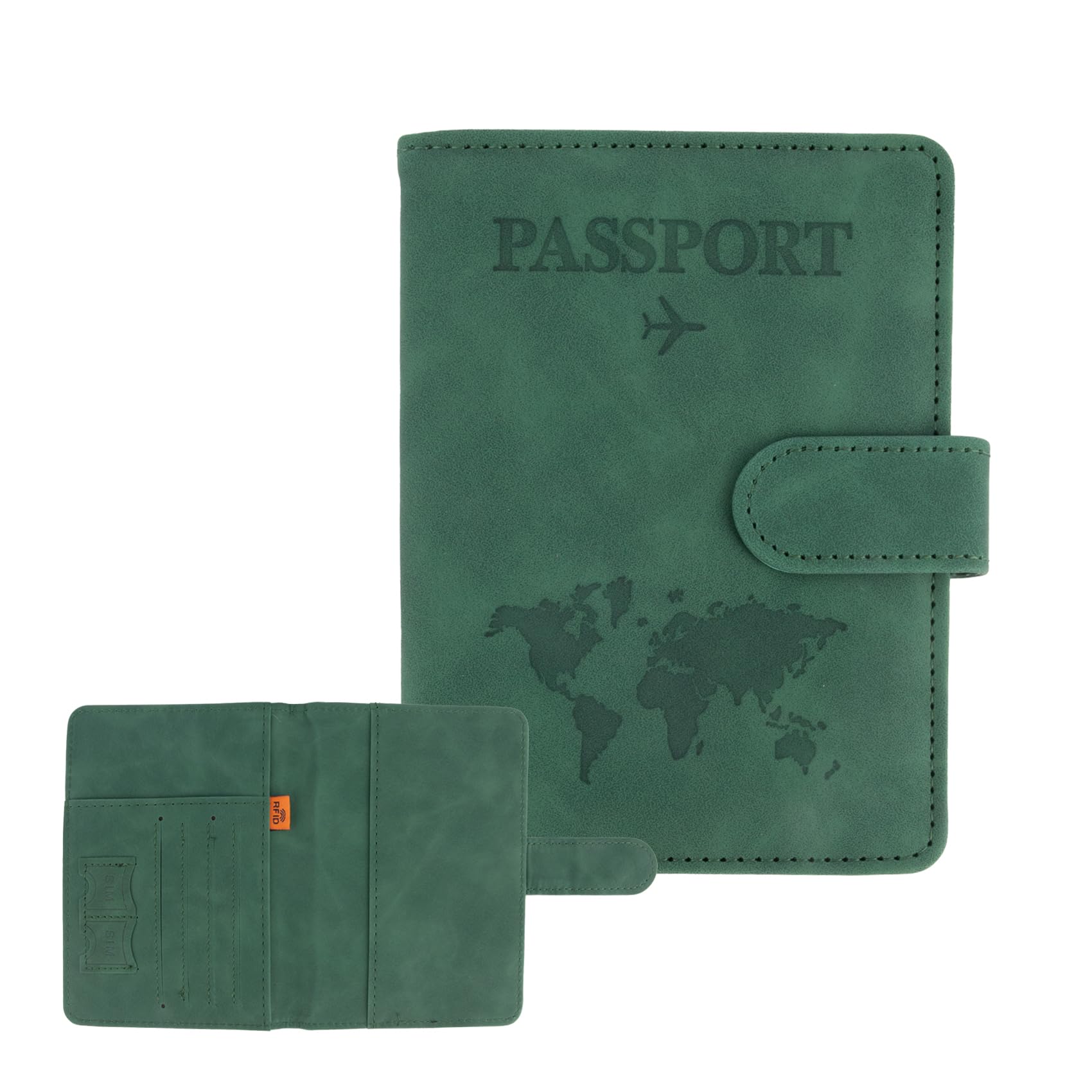 Passport Holder for Travel, RFID Passport Holder, Passport Cover Case, Passport Wallet PU Leather Passport Book Travel Wallet with Card Holder Travel Must Haves Accessories for Women and Men, Green-image-18