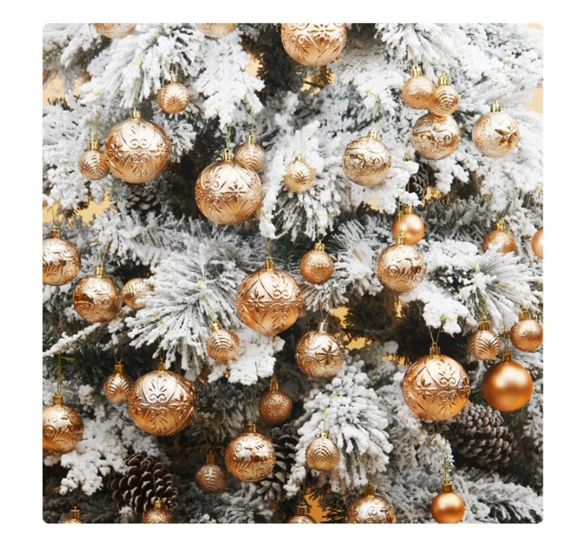 Bolas Arbol de Navidad Juego De Bolas Navidad 50 Uds. Adornos Árbol Champán Decoraciones para El Hogar Inastillables Decoración de Temporada(Champagne)