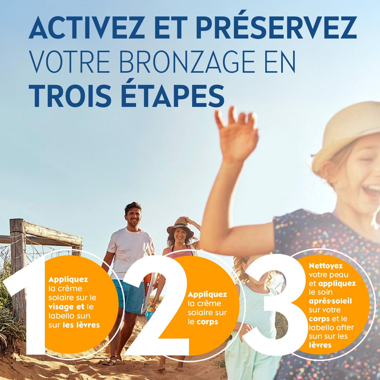 NIVEA SUN - Coffret Protection Solaire - Crème Solaire Visage FPS 30 (50 ml) + Spray Protect & Hydrate FPS 50+ (200 ml) + Spray Après Soleil (200 ml) + Duo Labello Sun & After Sun + Ballon De Plage