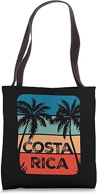Costa Rica Souvenir Travel Vacation Trip Retro Sunset Beach Tote Bag