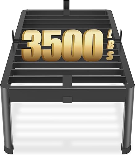 Firpeesy Marco de cama California King de 14 pulgadas con patas de esquina redondas, marco de cama de plataforma de metal resistente de 3500 libras