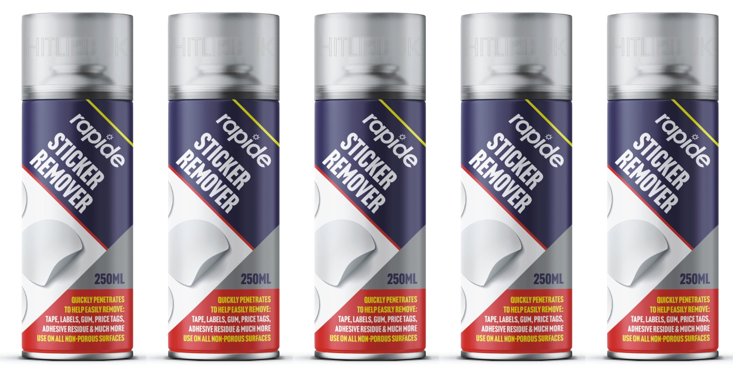 Sticky Stuff Remove Sticker Remover Spray, Adhesive Remover Spray, Gum, Goo, Tag, Tape Adhesive Remover Spray 250ml (5 Cans)