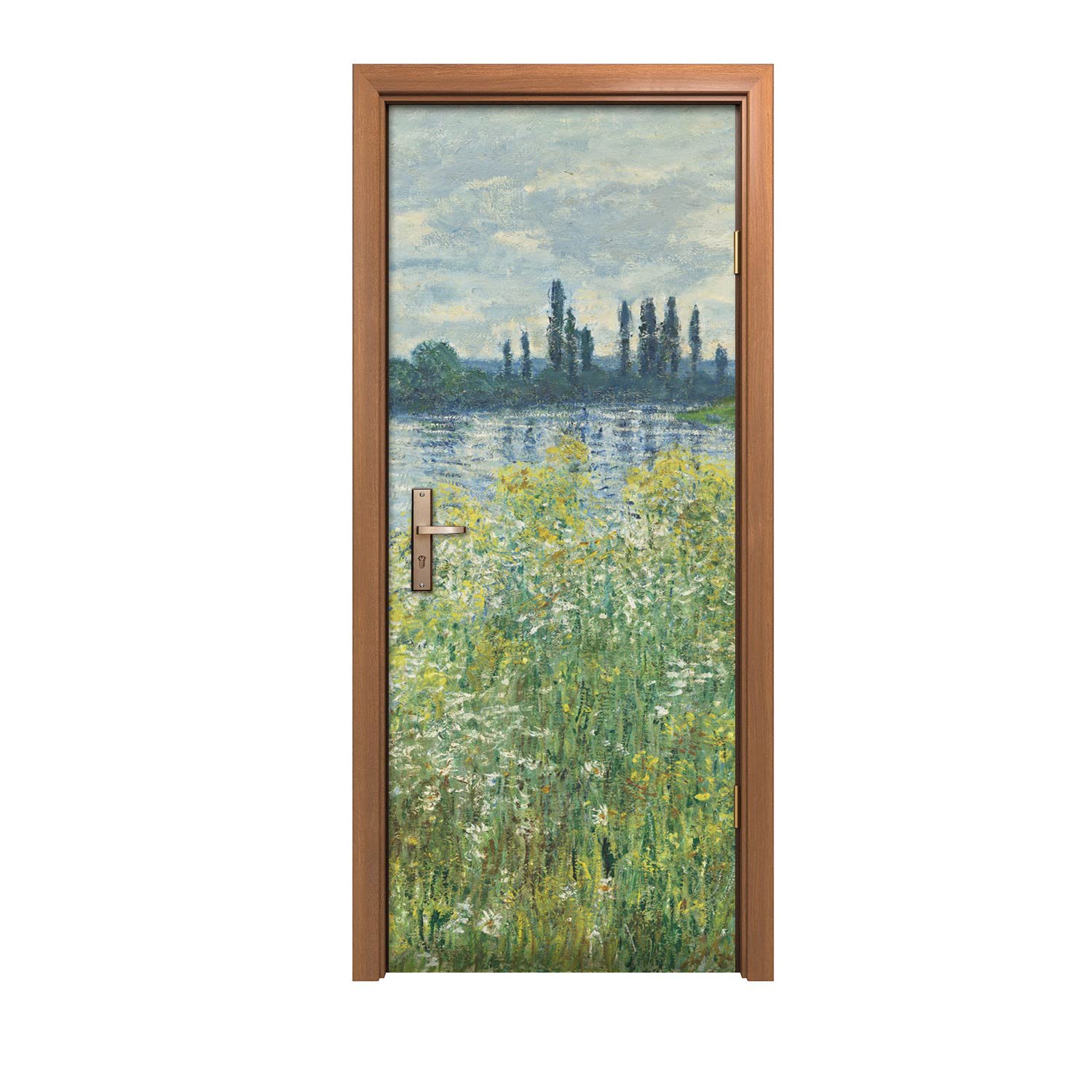 Autocollant de porte haut de gamme Seine Vétheuil Monet 80x200