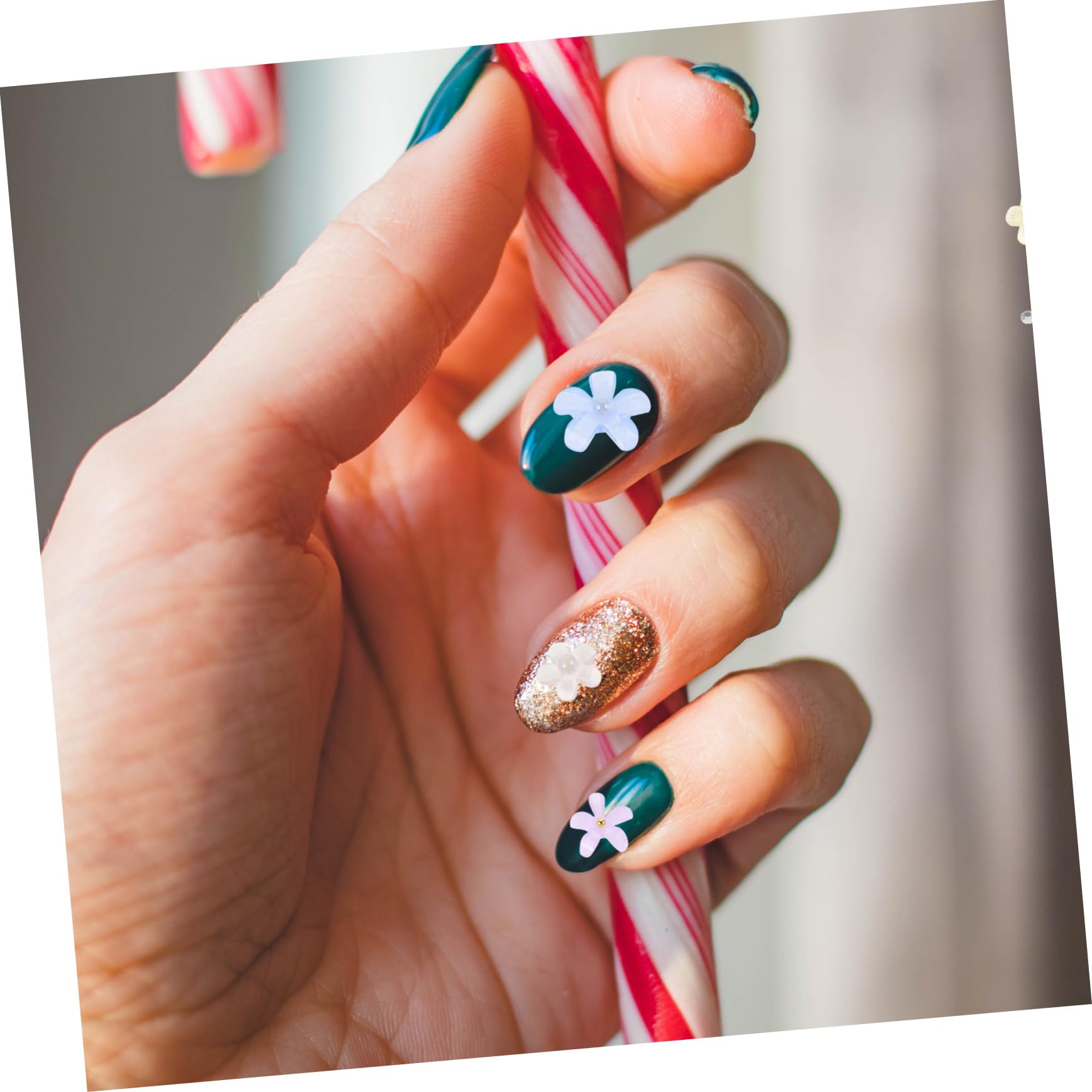 IWOWHERO Rhinestone Nail Gems and Charms d Flower Nail Art Decor Charms Bulk DIY Supplies