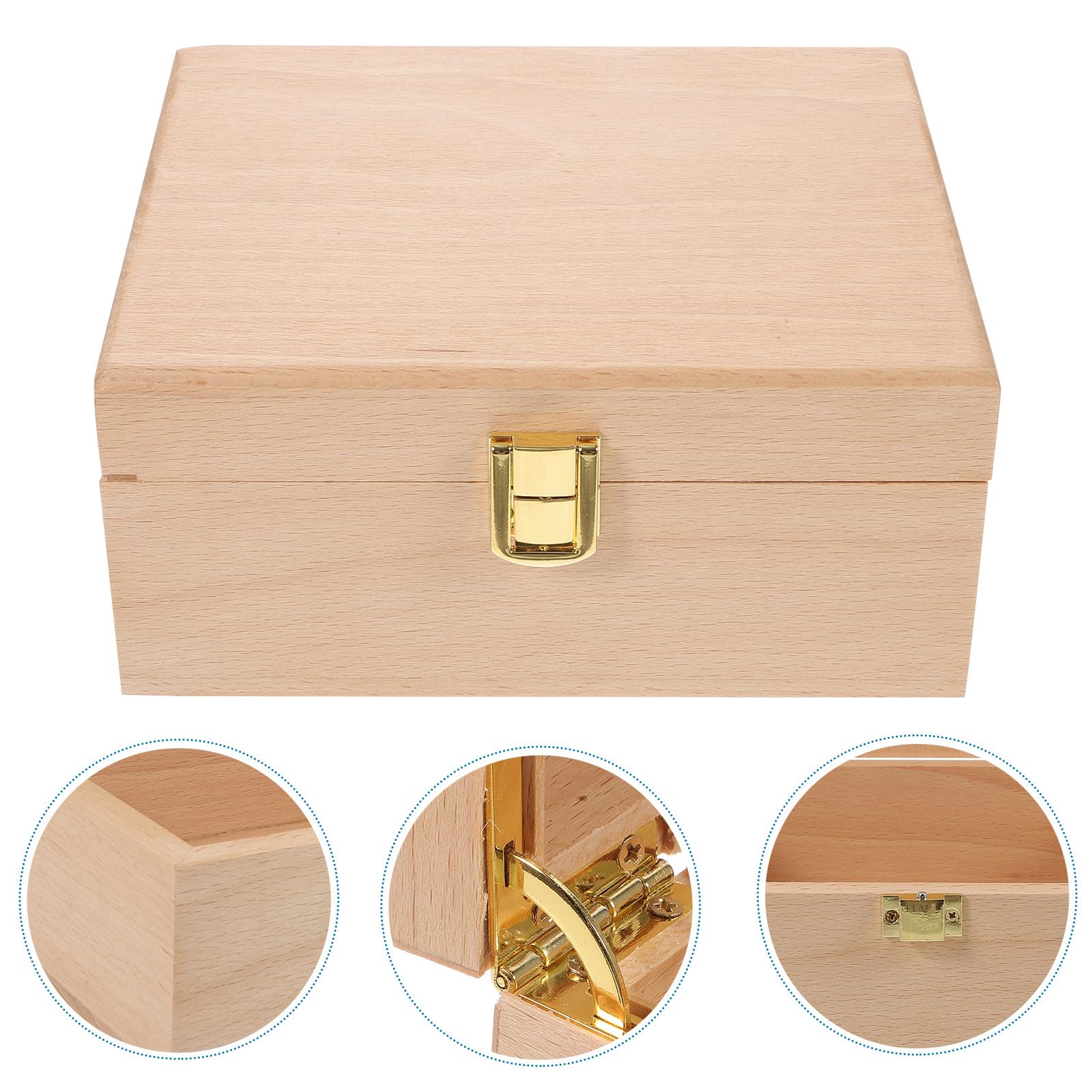 Ciieeo Praktische Holzbox für Schmuck mit Retro Schlossdesign und Glatter Verarbeitung Geeignet als Geschenkbox und Aufbewahrung für Zuhause