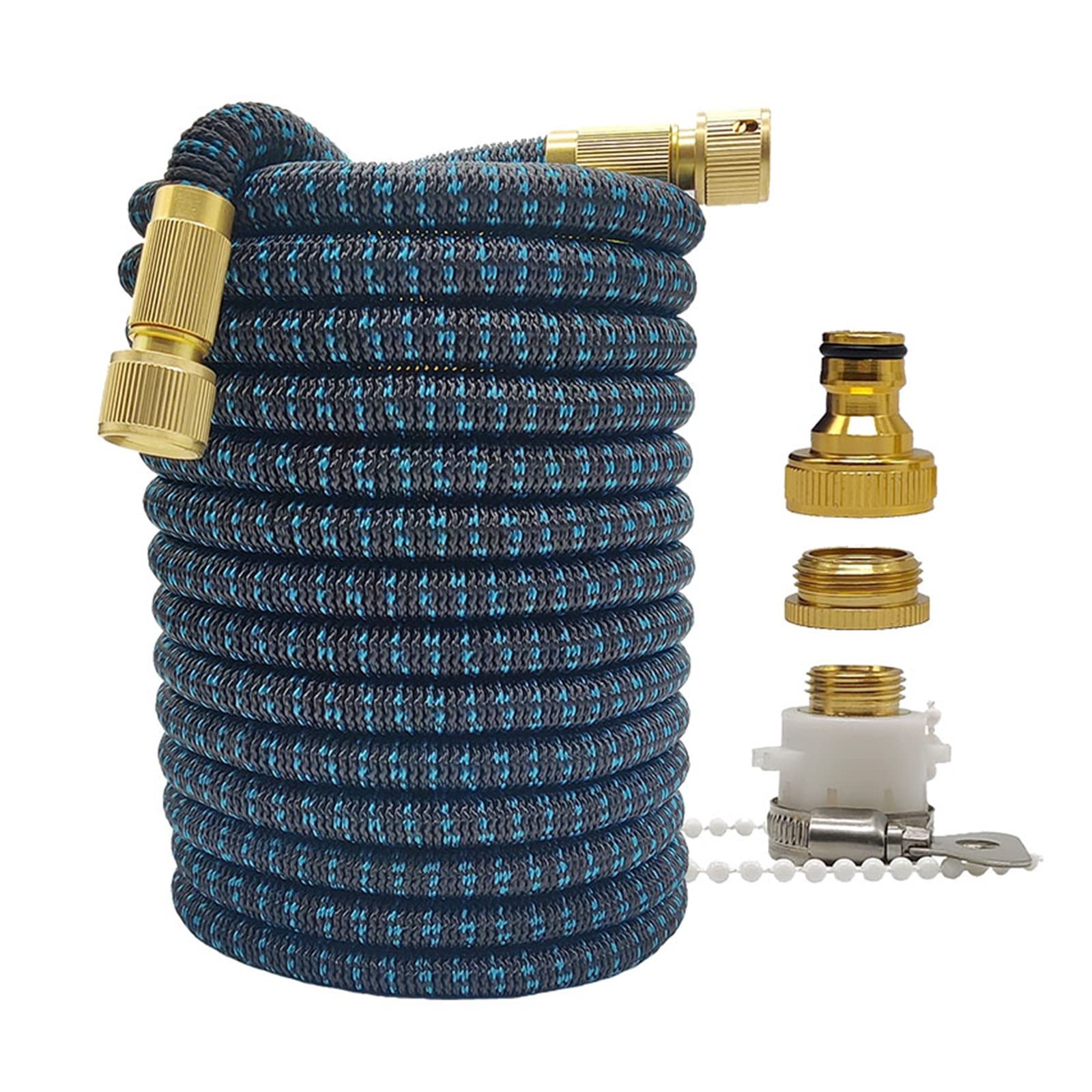 ISCBAFYX Tubo per irrigazione Bicolore Flessibile espandibile ad Alta Pressione per casa e Giardino 25-100FT per irrigazione agricola Autolavaggio ampiamente utilizzato(Tubo Nero Blu,75FT-22.5M)