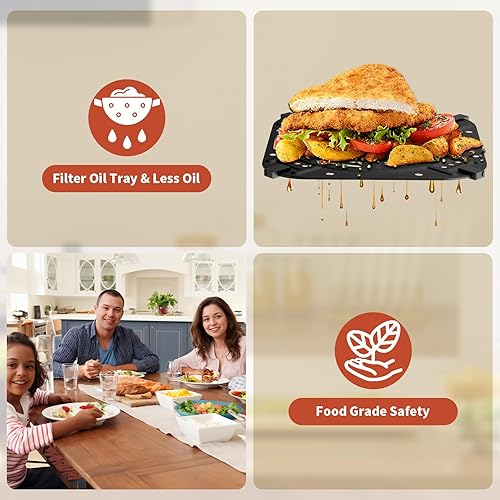 Miniatura 4 de Bandeja de repuesto para freidora de aire para Ninja AF141, accesorios para freidora de aire, sartén antiadherente para Ninja AF141, piezas de