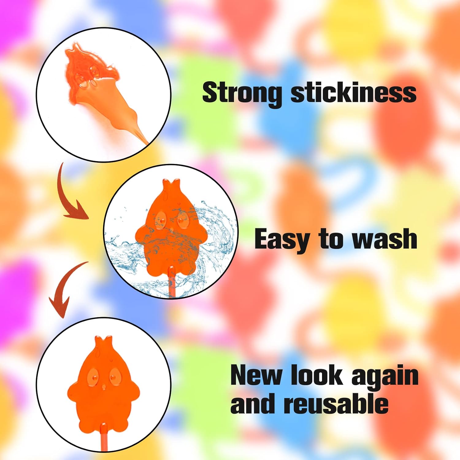 24 Pack Sticky Hands Toys Filled Easter Eggs, Plastic Easter Eggs Filled with Bunny Chick Sensory Stretchy Toys for Kids Gifts, Easter Egg Hunt Party Favors, Easter Basket Stuffers