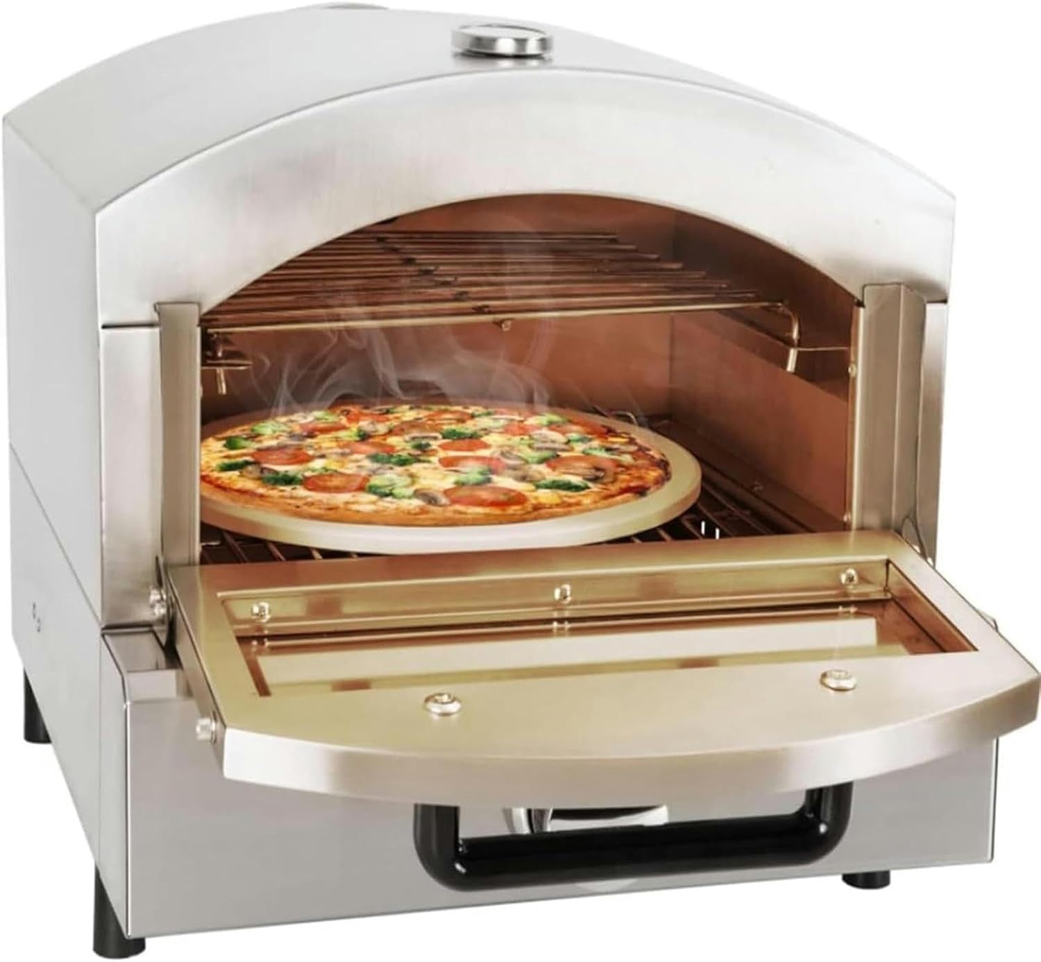Portable Outdoor Fired Pizza Oven Commercial Pizza Drawer Toaster Oven, Stainless Steel Electric with Timer, for Hotel Restaurant Home Baked
