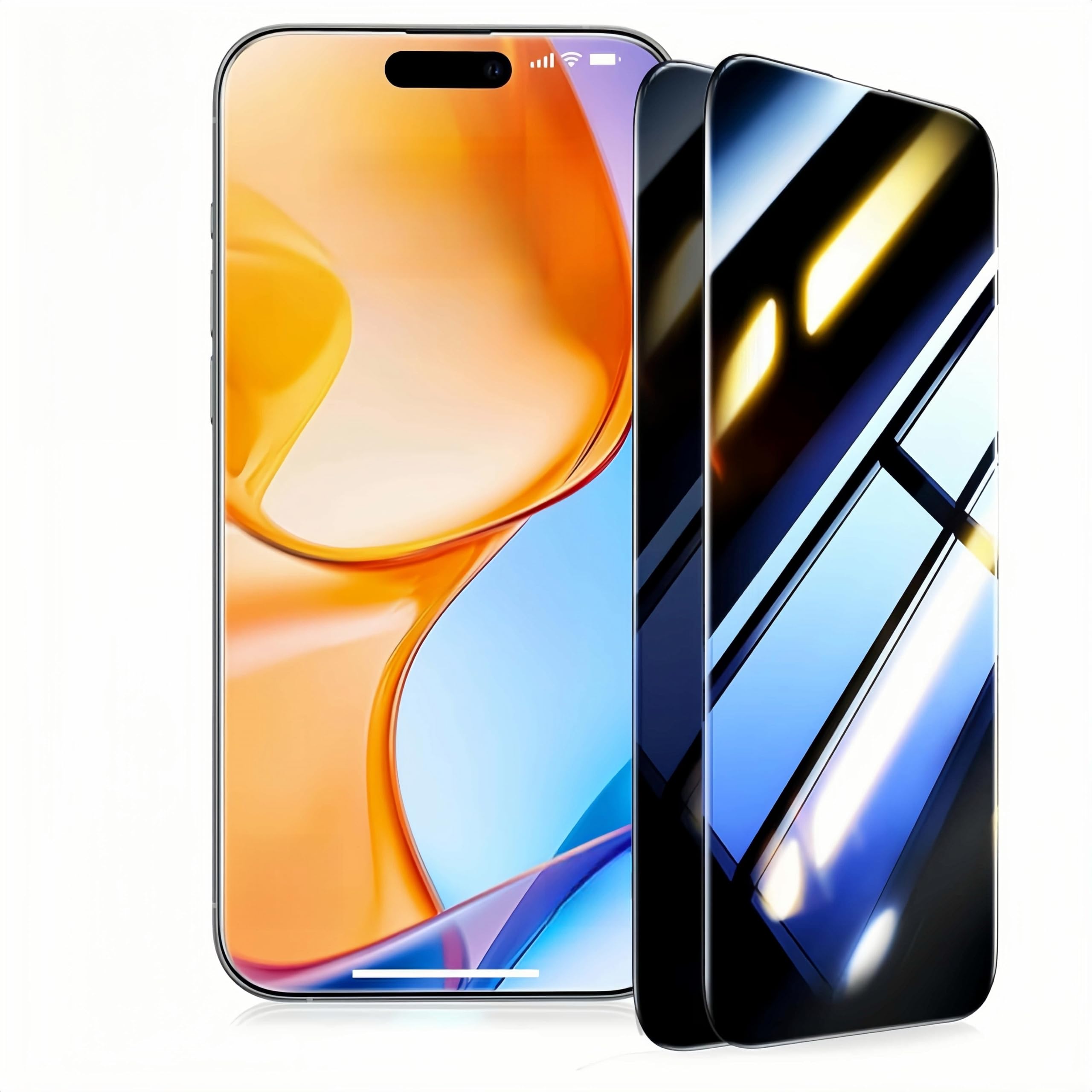 LZRLZW 2 Pack for Privacy iPhone 15 Plus Screen Protector,Anti Spy Tempered Glass Anti-Scratch Case Friendly