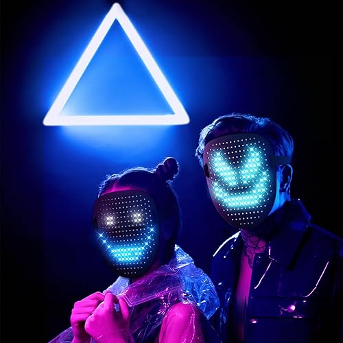 Miniatura 6 de Máscara de luz con detección de gestos, máscara luminosa digital brillante con luz