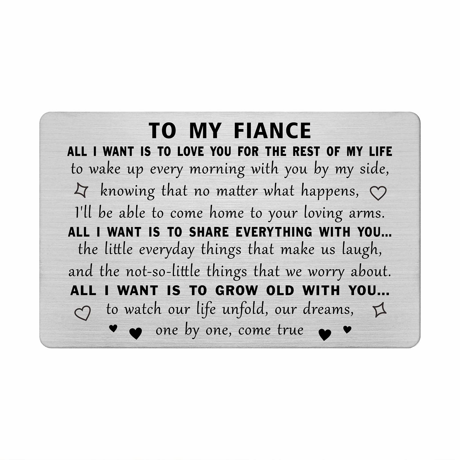 TANWIH Gifts for Fiance - Fiance Engraved Anniversary Card - Fiance Gifts for Him - Fiance Birthday Valentines Day Gifts for Him Men