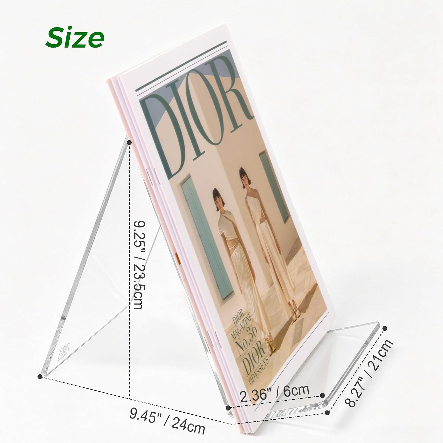 Lovemolly Acrylic Book Stand – Clear Display Easel for 8.5×11″ Books, 5mm Thick Transparent Holder for Tablet, Phone, Album, CD, Magazine, Picture & Plate, 8.27″W x 9.25″H x 10.24″D