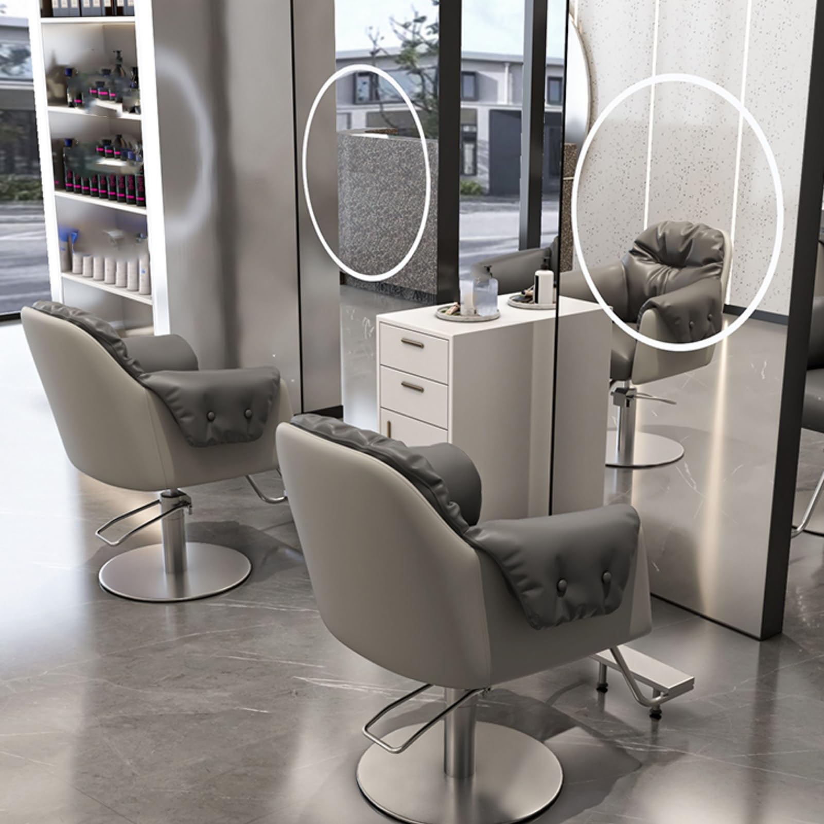 Fotel Fryzjerski, Fotel Kosmetyczny, Regulowany Na Wysokość, Z Podłokietnikami, Odpowiedni Do Salonu, Spa, Makijażu, Strzyżenia Włosów(Color1)