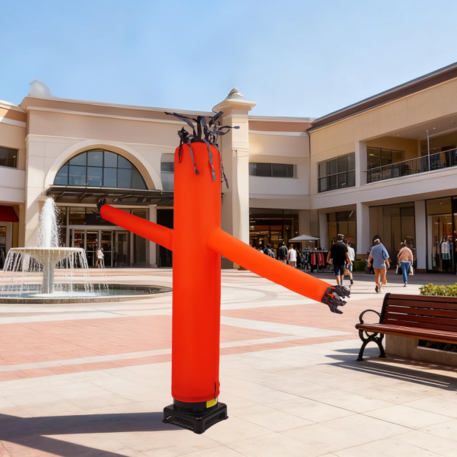 Ballatore gonfiabile da 2,4 m con ventilatore da 550 W, Waving Tube Man per pubblicità, eventi, negozi e festival, modello Sky Dancer resistente alle intemperie, rosso e nero, elettrico