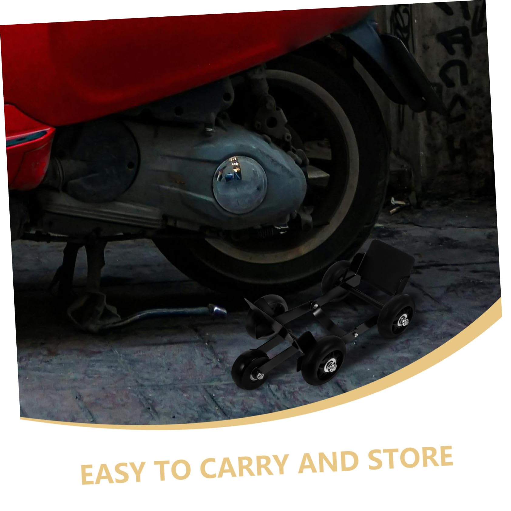 IMIKEYA Rouleau de Pneu d'urgence Robuste Noir Chariot de Déplacement pour Moto et Tricycle Assistance Dépannage Pneus Crevés Usage Extérieur Passionnés Moto Couleur Aléatoire