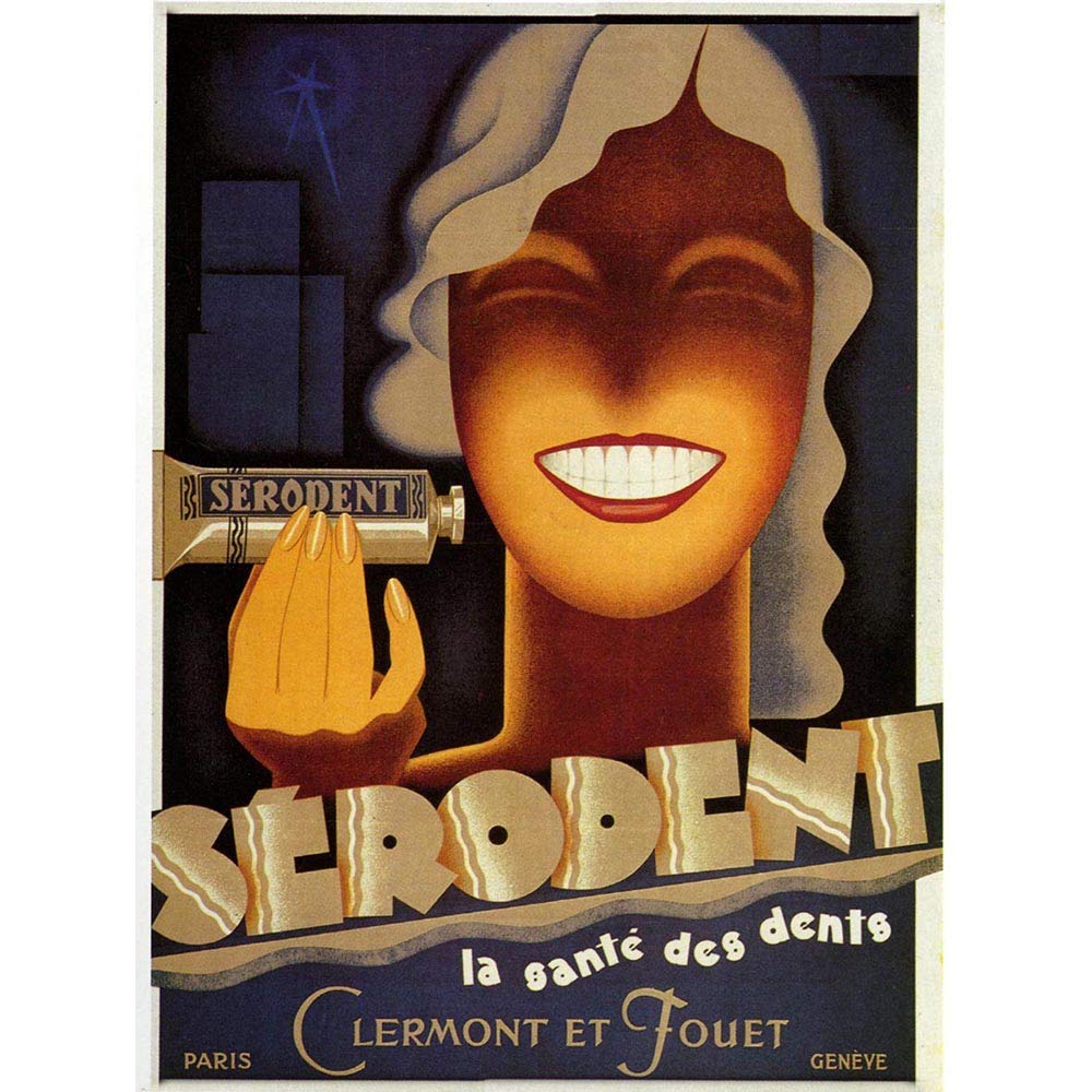 Wee Blue Coo Advert Serodent Dental Toothpaste Health Smile Teeth France Art Print Poster Wall Decor 12X16 Inch