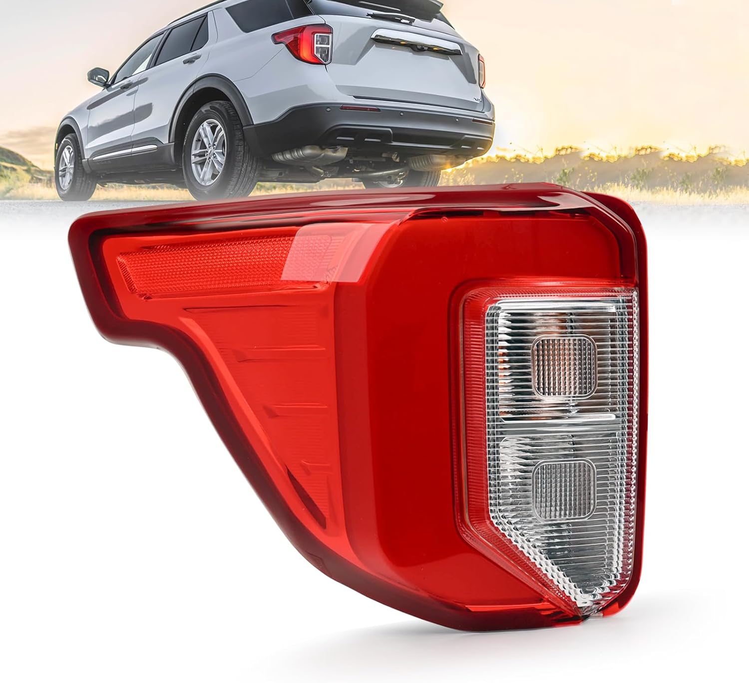 tail light assembly compatible with 2020 2021 2022 2023 ford explore rear brake lamp, replaces# lb5z13405f fo2800275(left driver side)