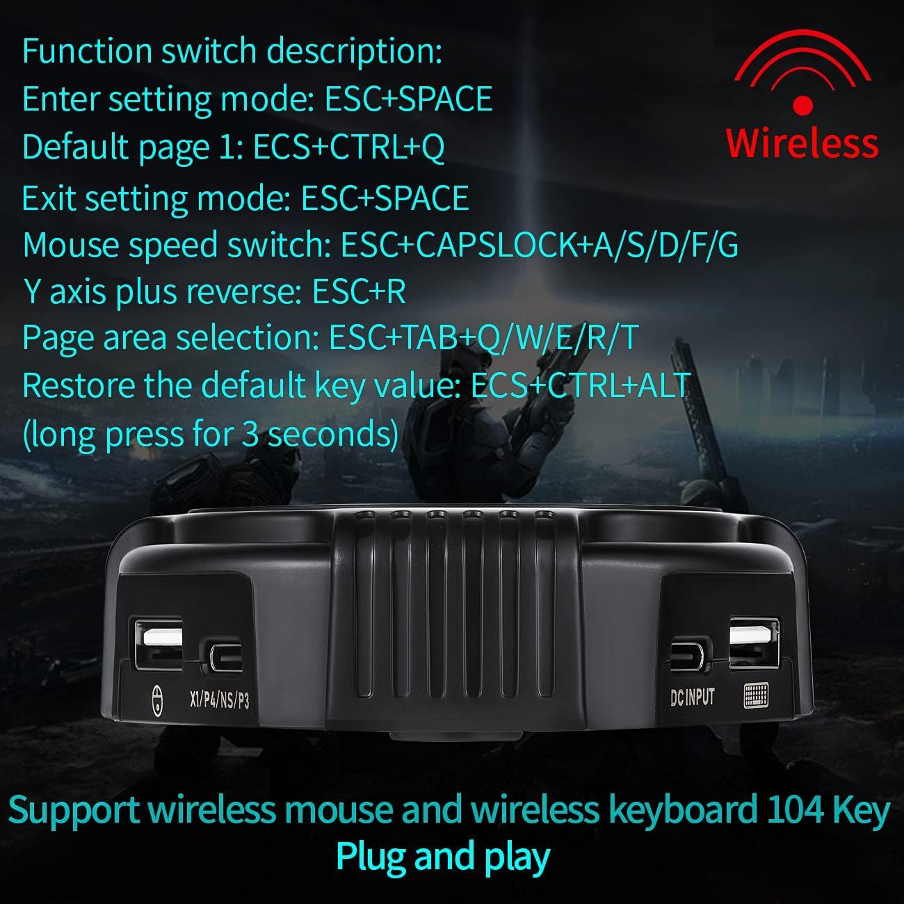 C91 AimBox Keyboard Mouse Adapter for PS4/PS3/Xbox One/Xbox 360/Switch | 0.8ms Ultra-Low Latency MnK Converter | Plug & Play FPS/RTS Gaming