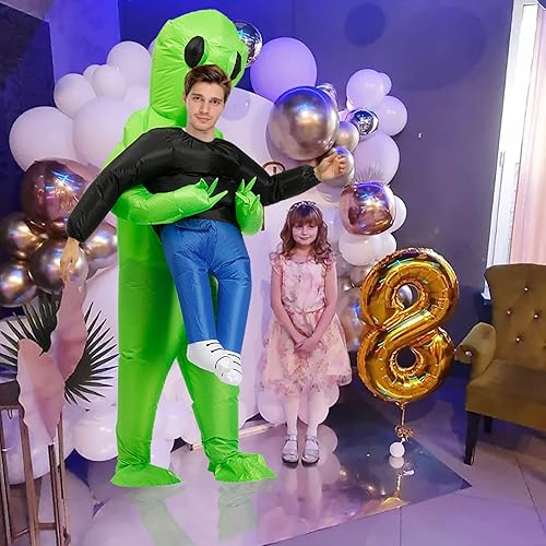 Miniatura 5 de SJWNS Disfraz inflable para adulto, disfraces inflables de Halloween de extraterrestre, disfraces inflables de secuestro de extraterrestres,