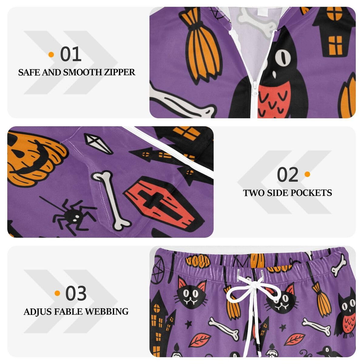 Conjunto deportivo de 2 piezas para mujer, conjunto deportivo de manga larga para Halloween, diseño de pájaro