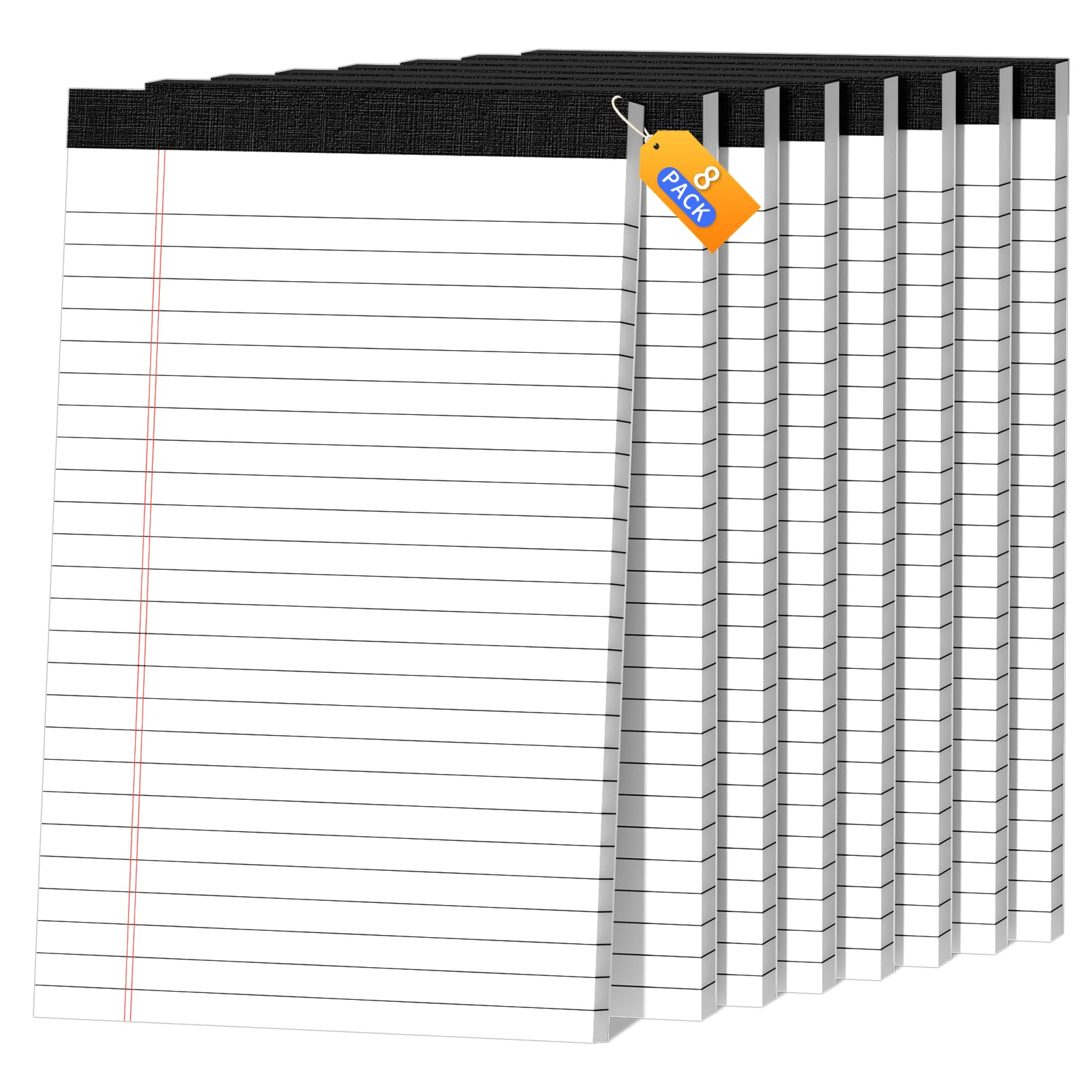 5x8 Legal Pads Writing Pad Note Pads 8 Pack College Ruled Lined Paper Pad White Perforated Notebook Premium