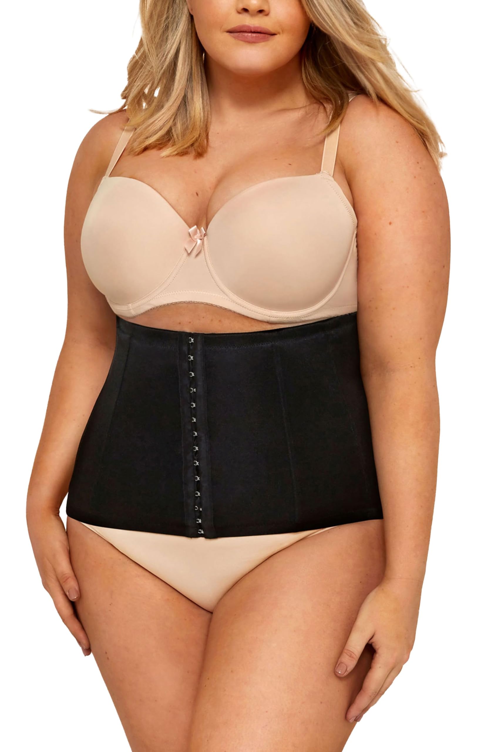 Yours Women's Black Curve Hook & Eye Control Belly Band - Plus Curve 22-24 Plus