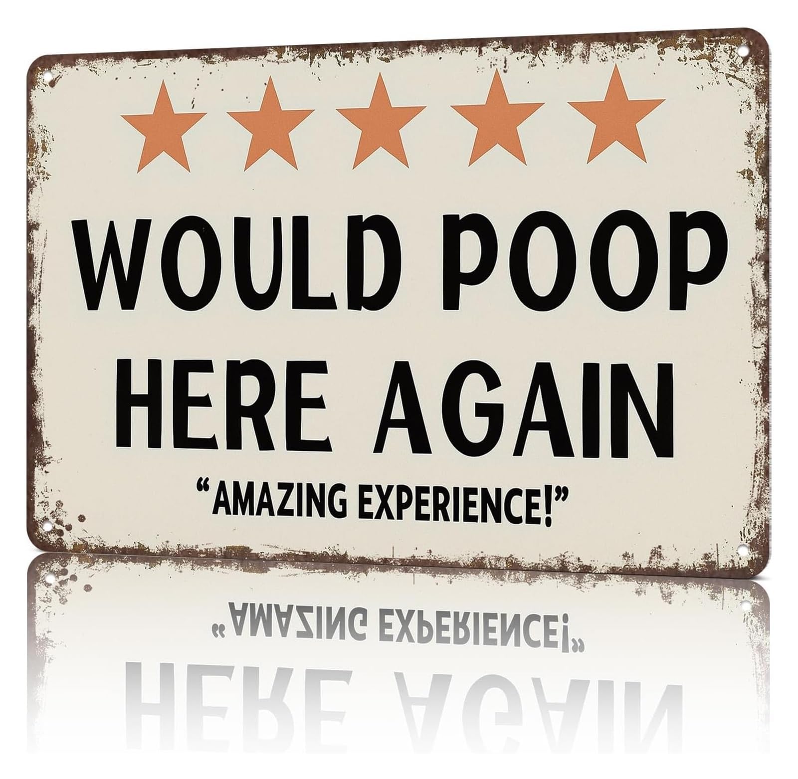 EXTOAOIK Quirky Metal Sign Would Use This Lavatory Again Classic Tin Plaque For Dormitory Apartment Studio Hallway 8 X 12 inch