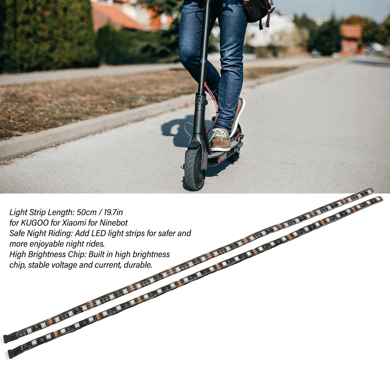 Alomejor Bande Lumineuse LED pour Scooter électrique, avec Couleurs Réglables, étanche et Isolée, Accessoire pour Scooter électrique