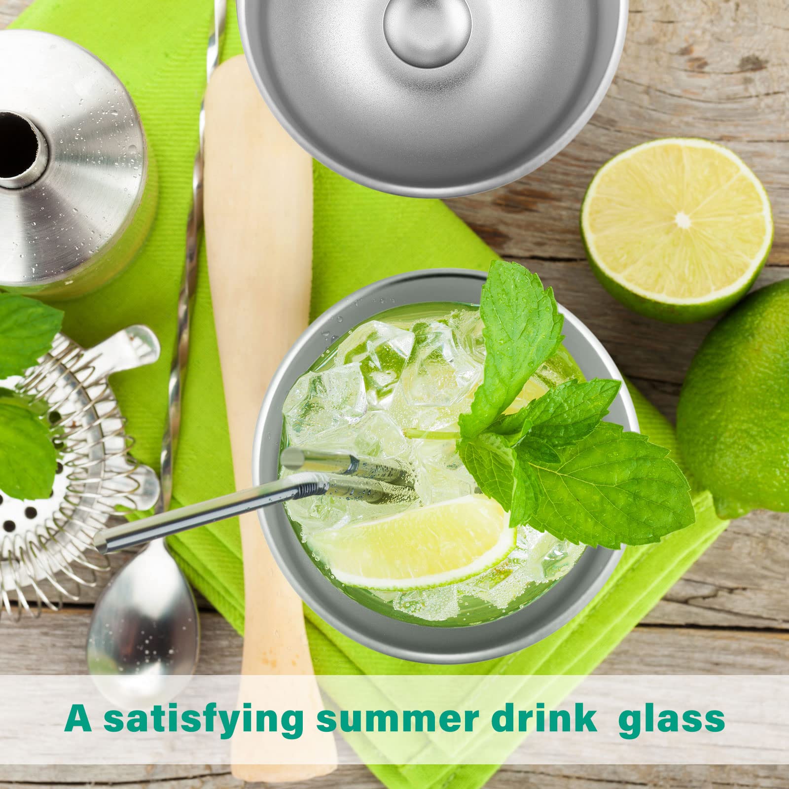 Remagr Weingläser aus Edelstahl, 340 ml, isoliert, vakuumiert, doppelwandig, Edelstahl, ohne Stiel, Gläser für Kaffee, Limonade, Whiskey, Outdoor, Reisen, 16 Stück