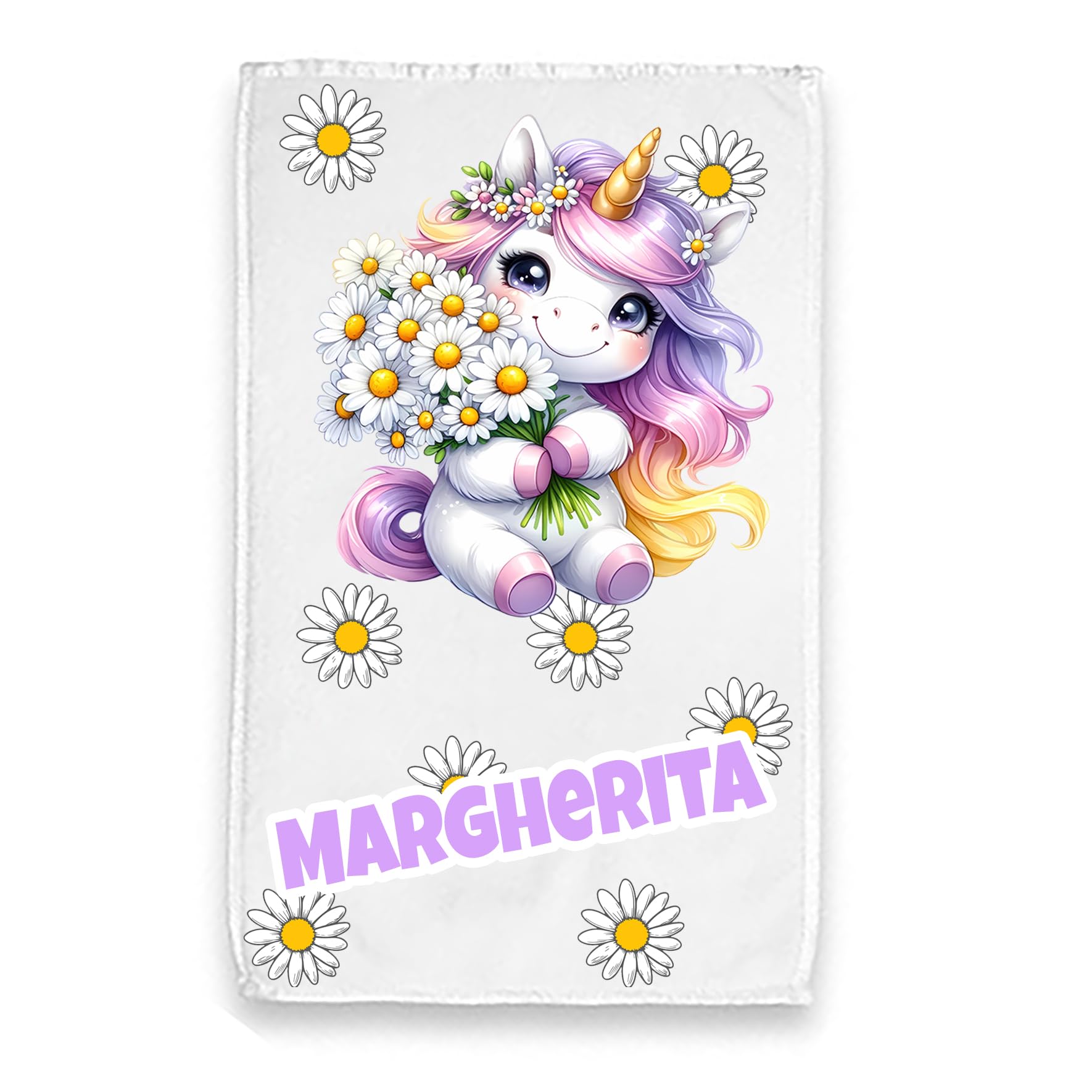 Asciugamano Personalizzato Con Nome - Microspugna Morbida, 30x50 Cm - Design Panda