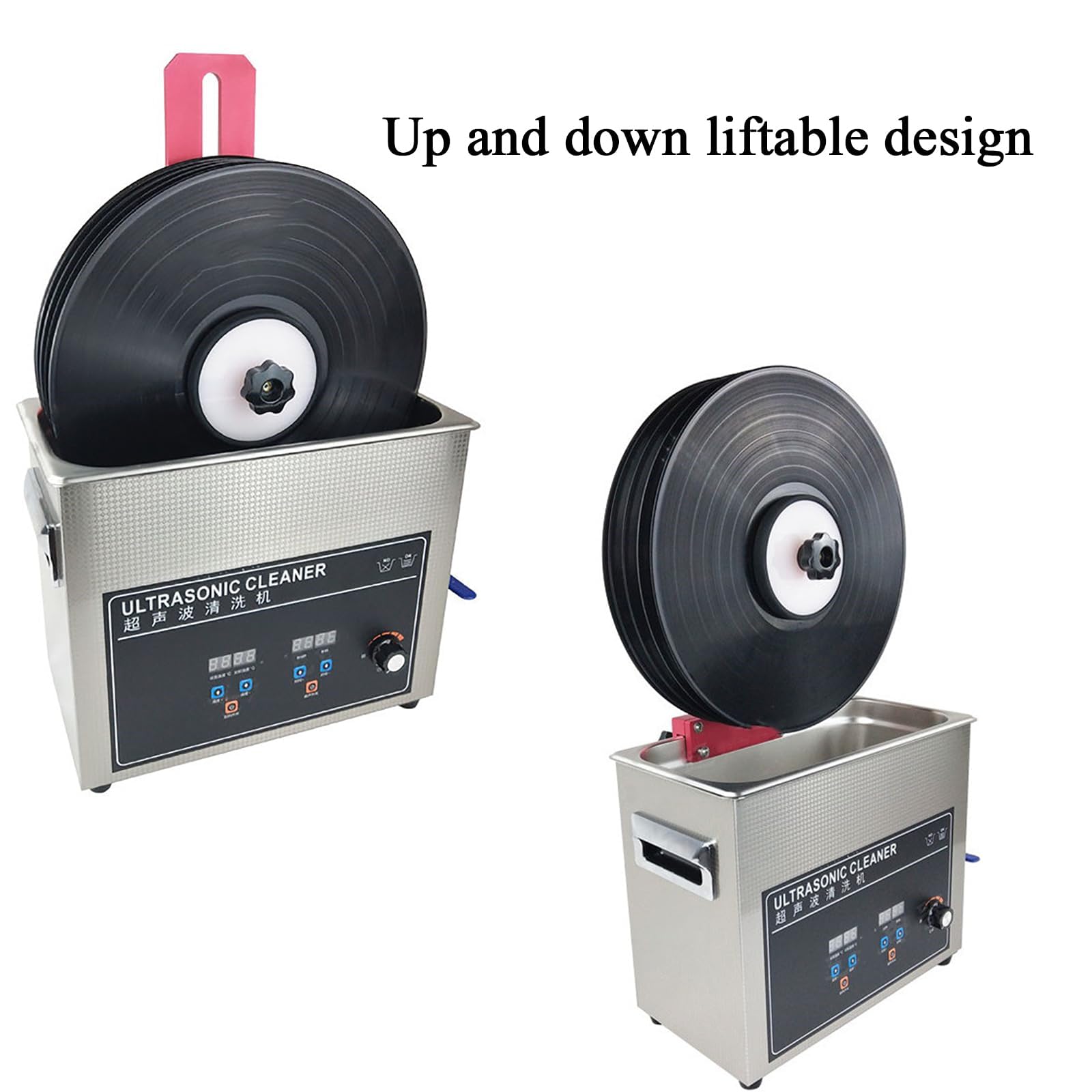 Soportes eléctricos para Limpieza de Discos de Vinilo, 1-5 Discos por Lote, Secado automático descendente, rotación automática eléctrica, para Limpiador ultrasónico de 6 litros (Solo Soporte) Dorado