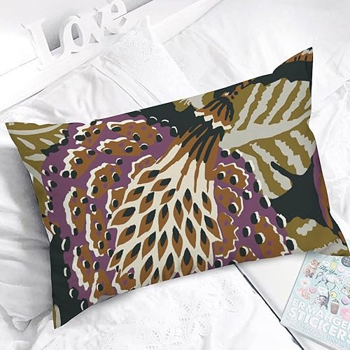 Miniatura 5 de ArogGeld Funda de cojín lumbar con flores moradas y ciruela, color negro y ciruela, chinoiserie, floral, funda de almohada asiática elegante para