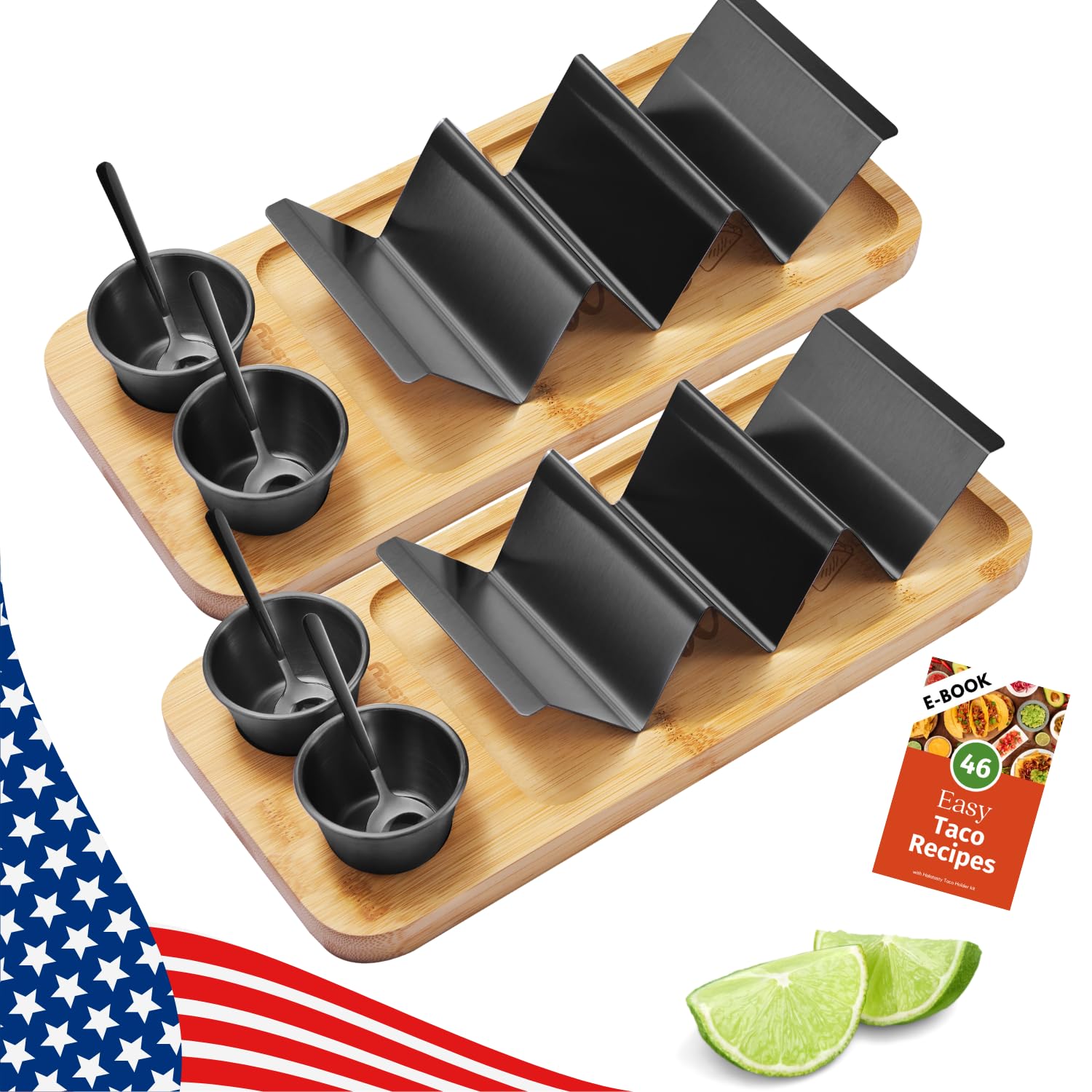 Lot de 2 supports à tacos Noir